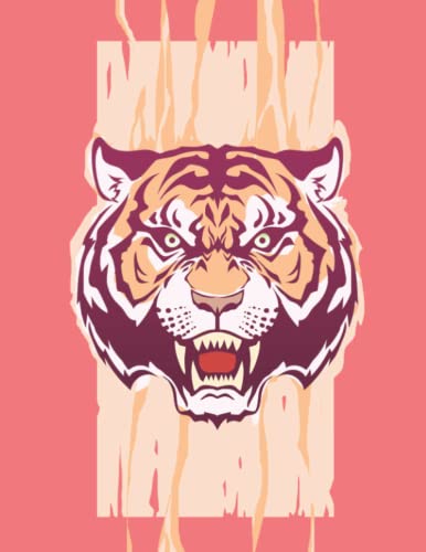Fierce Tiger Face 8.5 x 11 Blank Notebook Journal Sketchbook 100 Pages