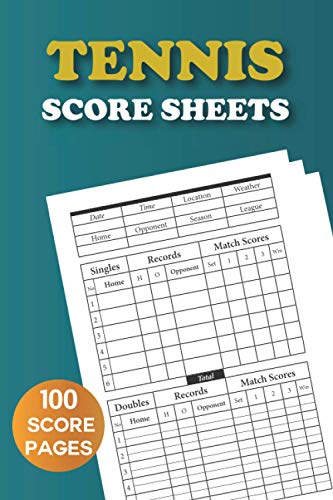 Tennis Score Sheets: 6 x 9 inches 100 Pages | TENNIS SCORE PADS