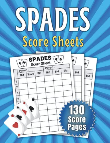 Spades Score Sheets: Spades Score Cards and Pads | Spades Board Game ...