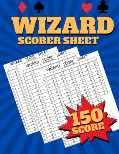 Wizard Score Sheet: 150 Oversized Wizard Card Game Score Pads - Large ...