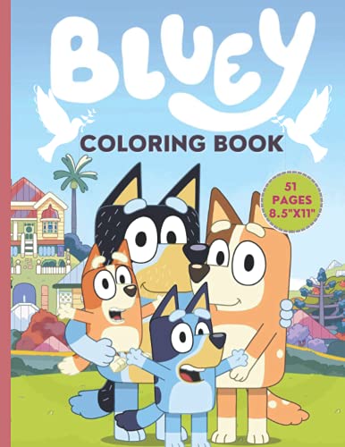Bluey coloring book: A Bluey coloring book big simple coloring pages ...