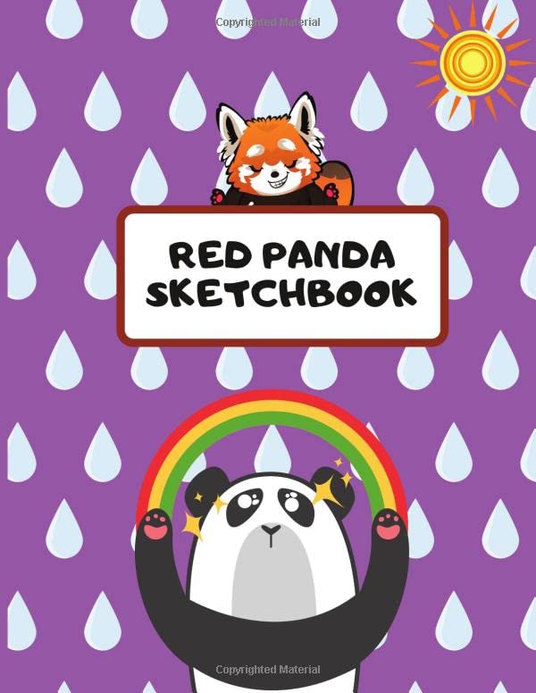 Red Panda Sketchbook Blank Drawing Book Funny Bamboo Panda Bears