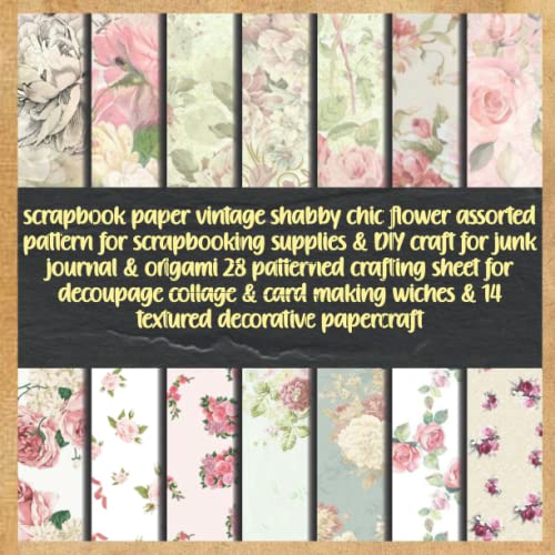scrapbook paper vintage shabby chic flower assorted pattern for
