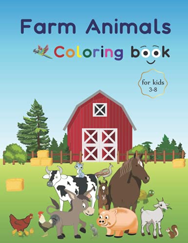 Farm animals coloring book for kids 3-8: Cute Farm Animal Coloring Book ...