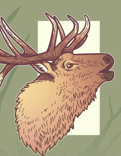 Elk Calling Out 8.5 x 11 Lined Notebook Journal 100 Pages - College