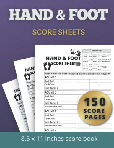 Hand and Foot Score Sheets for Card Game: Large Hand and Foot Score Pad ...