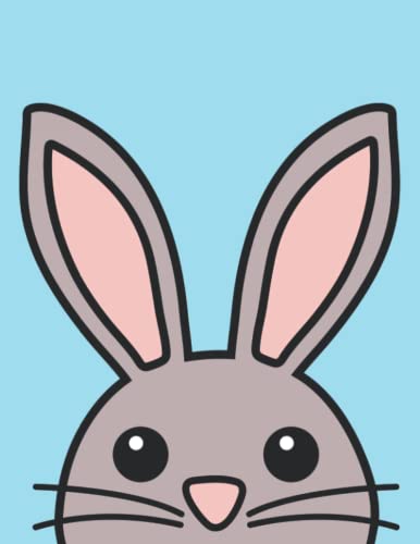 Peeking Bunny Rabbit 8.5 x 11 Lined Notebook Journal 100 Pages