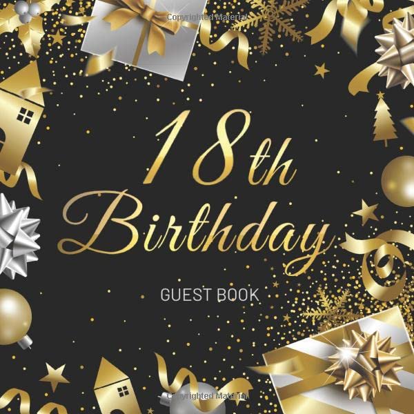 18th Birthday Guest Book Christmas Celebration Birthday Party Keepsake