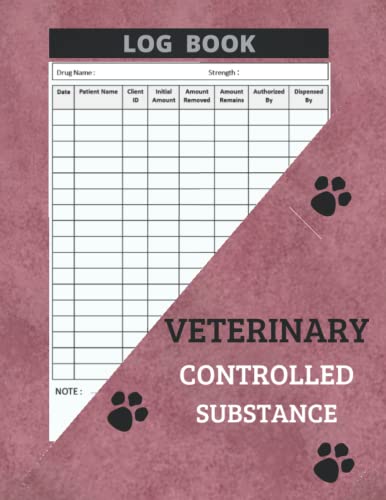 Veterinary Controlled Substance Log Book: A Record Book for ...