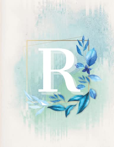 Flower Note Border R Notebook: Floral border Initial Letter R - Notebook Journal Diary (8.5 ...