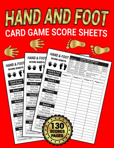 Hand and Foot Card Game Score Sheets: 130 Large Scorebook for Canasta ...