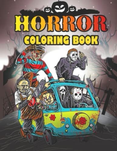 Horror Coloring Book: Horror Adult Coloring Book For Stress Relief And