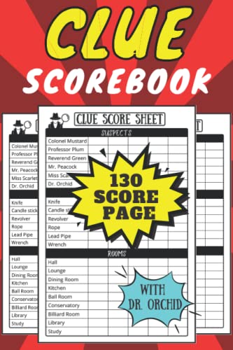 Clue Score Sheets: 130 Score Sheets Refills for Clue Board Game - clue ...