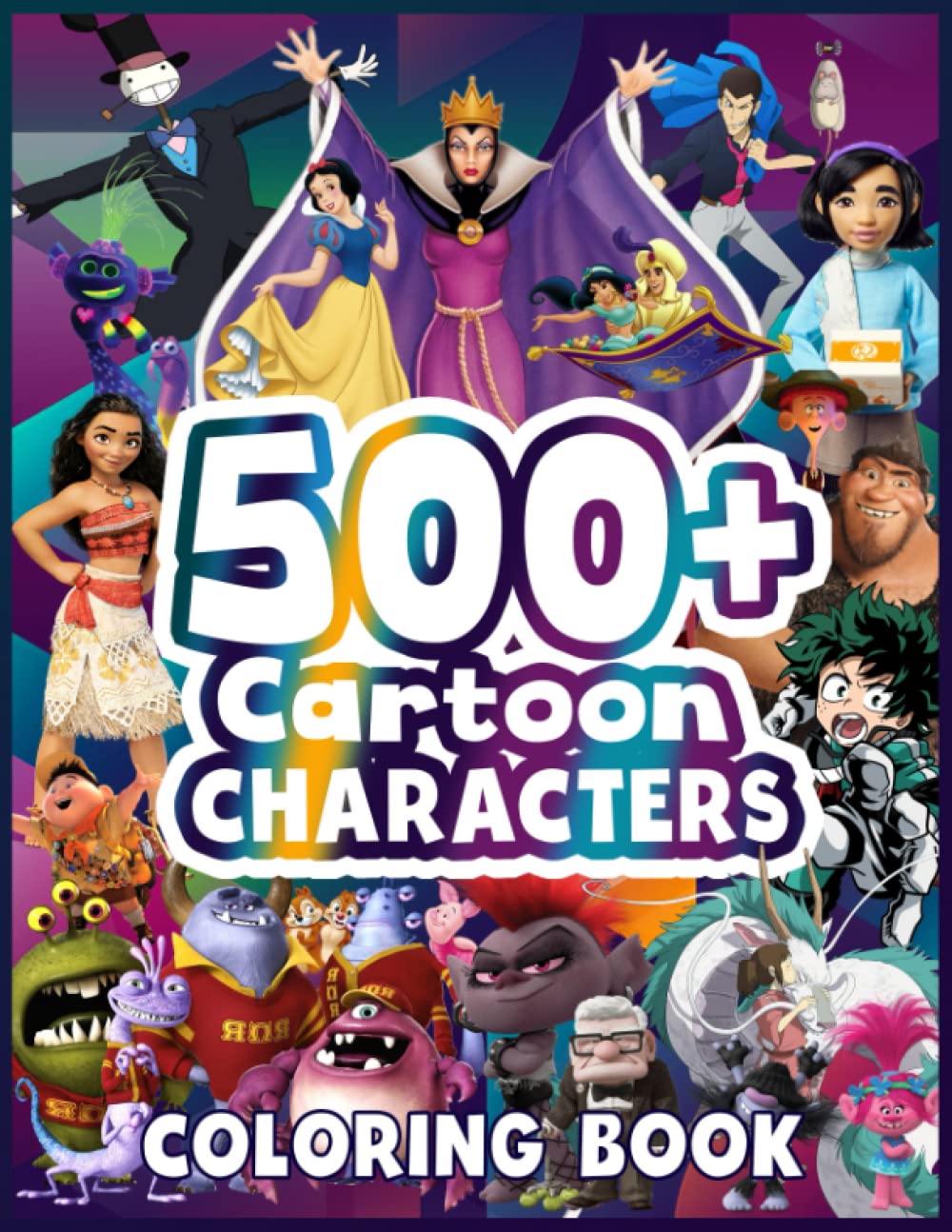 500 Cartoon Characters Coloring Book: A Coloring Book With All Favorite ...