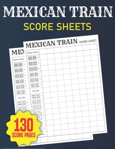 Mexican Train Score Sheets: Mexican Train Score Cards, 130 Large Score ...