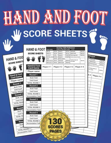 Hand and Foot Score Sheets: 130 Large Score Sheets Game Pads, Personal ...