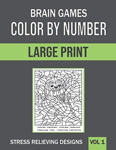 Brain Games Color By Number: Large Print, Stress Relieving Designs by ...