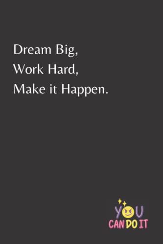 Softcover Work Hard 8.5" X 11" Motivational Spiral Notebook/Journal, 120 College Ruled Pages, Durable Gloss Laminated Cover, White Wire-o Spiral. Made In The USA