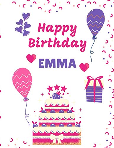 Happy birthday Emma: Emma birthday gift Personalized coloring book for ...