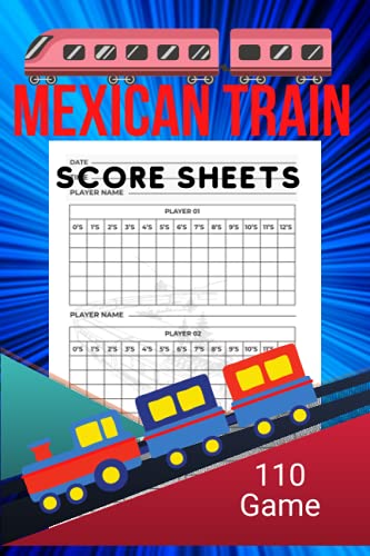 Mexican Train Score Sheets: 6" x 9” Mexican Train Score Cards 110 ...