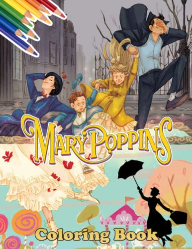 Mary Poppins Coloring Book: Relaxation Mary Poppins Activity Diagonal