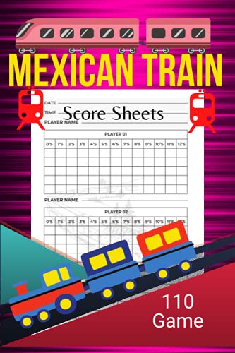 Mexican Train Score Sheets: 6" x 9” Mexican Train Score Cards 110 ...