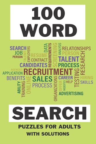 100 Word Search : Puzzles For Adults With Solutions: Amazing 100 Word ...