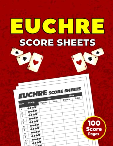 Euchre Score Sheets: Euchre Score Pads | Euchre Scorebook for ...