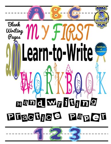 my first learn to write workbook ages 3 and up 200 Blank Writing Pages ...