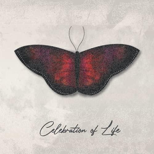 Red Butterfly Funeral Guest Book A Celebration of Life for Funeral