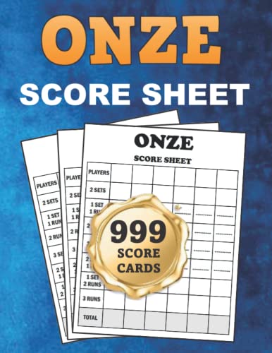 Onze Score Sheets: 999 Large Scorebook for Onze, Onze Game Record Score ...