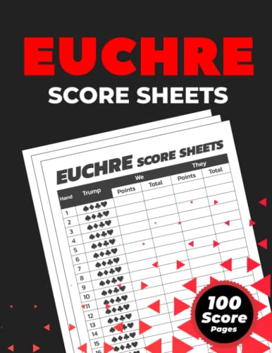 Euchre Score Sheets: Euchre Notebook Sheets | Euchre Board Game Sheets ...