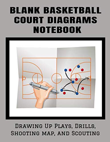 Blank Basketball Court Diagrams Notebook Drawing Up Plays Drills