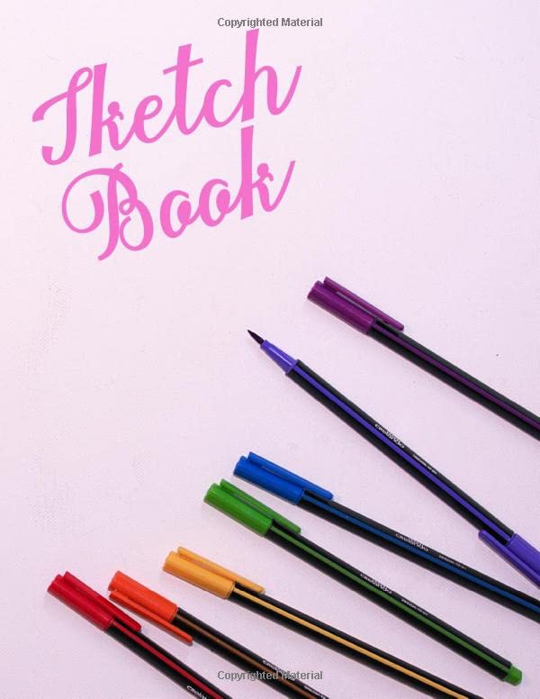 Sketch Book Pink Cover Large Blank Pages of White Paper Good for Drawing, Sketching & Doodling