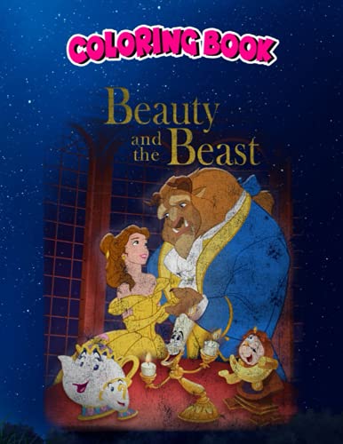 Coloring Book: Beauty And The Beast Distressed Vintage Group Shot ...