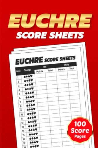 Euchre Score Sheets: 100 Small Euchre Score Pads for Scorekeeping ...