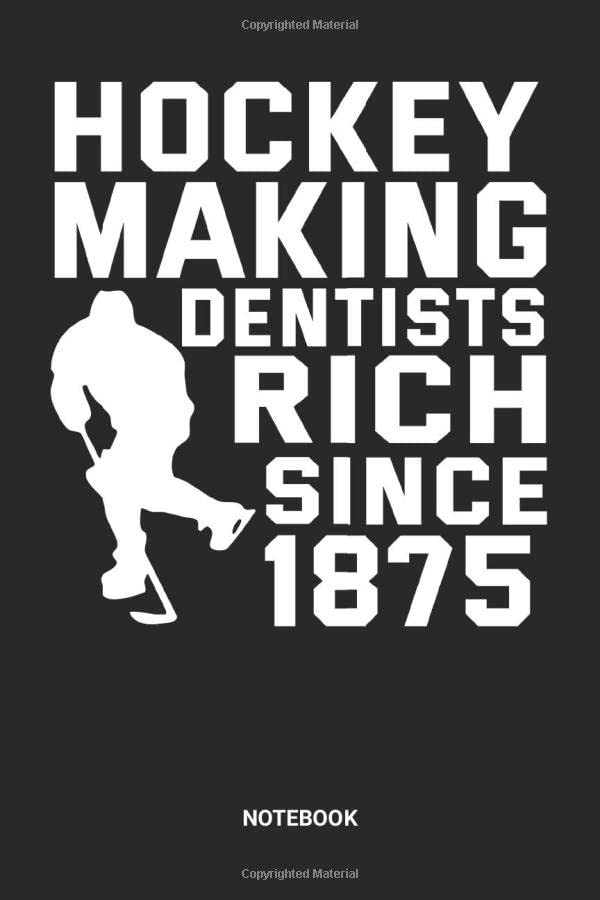 Notebook Dotted Lined Ice Hockey Themed Notebook (6x9 inches) ideal as