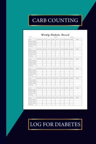 Carb Counting Log for Diabetes: A Logbook for Tracking Blood Sugar ...