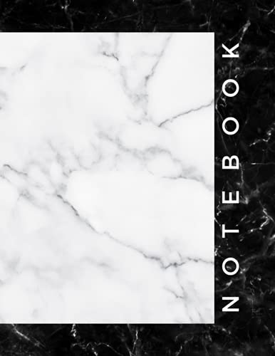 Notebook: Black And White Marble Composition Notebook - College Ruled ...