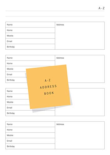 A-Z Address Book: A4 Contacts Book for Addresses and Birthday ...