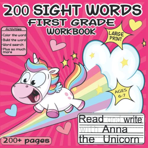 200 Large Print Sight Words First Grade Workbook Ages 6-7: 200 ...