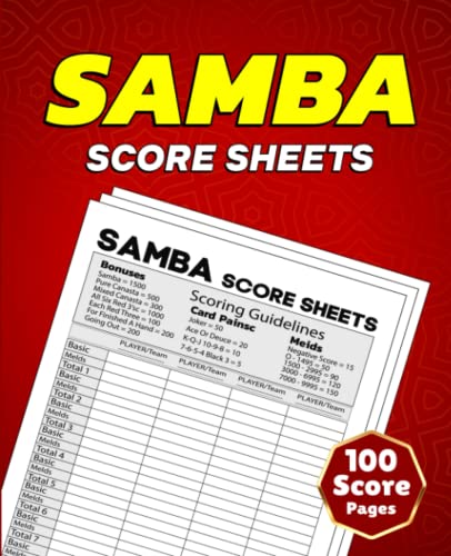 Samba Score Sheets: 100 Score Keeping for Samba Lovers | Score Record ...
