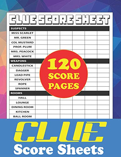Clue Score Sheets: 120 Clue Game Sheets, Clue Detective Notebook Sheets ...