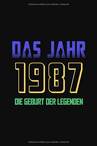 Das Jahr 1987 die Geburt der LEGENDEN Notizbuch a5 kariert