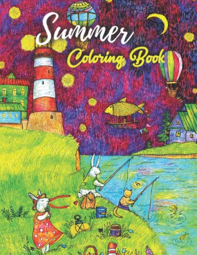 Summer Coloring Book: An Adult Coloring Book summer Scenes, Peaceful ...