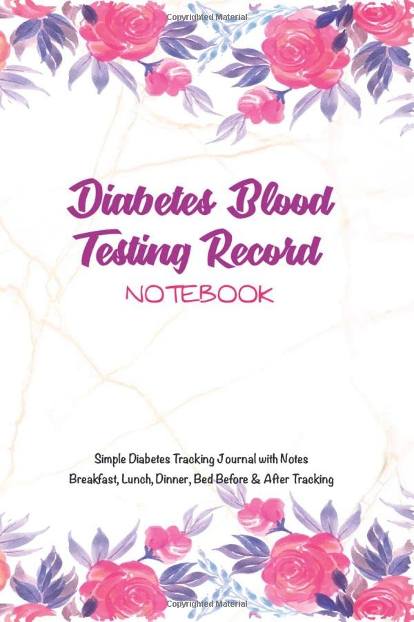 Diabetes Blood Testing Record Journal Log Book Blood Sugar Level Recording Book, Simple