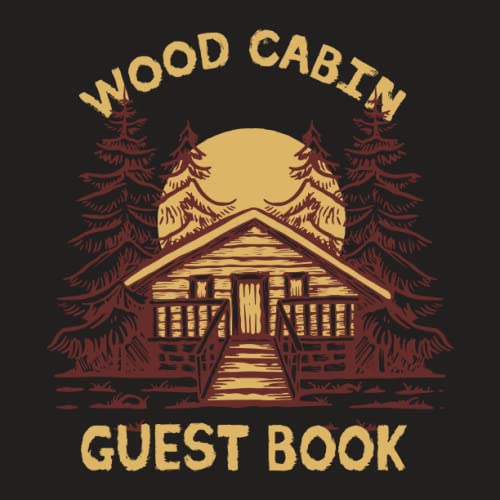Wood Cabin Guest Book Rustic Cottage guest book for Rental vacation
