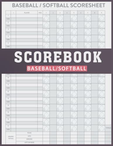 Baseball/Softball Scorebook: Baseball Score Sheets - Easy softball/baseball scorekeeper book ...