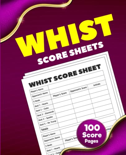 Whist Score Sheets: 100 Large Score Pads for Scorekeeping | Whist Score ...