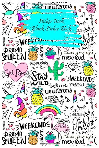 Sticker Book Blank Sticker Book: My Sticker Collection: Unicorn Blank